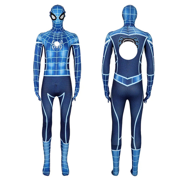 Blue Spidermans Tights Cosplay Costume Adult Kids Ironon Spidemans Mileses Jumpsuit PS4s Spiderman Fear Bodysuit Halloween Gift