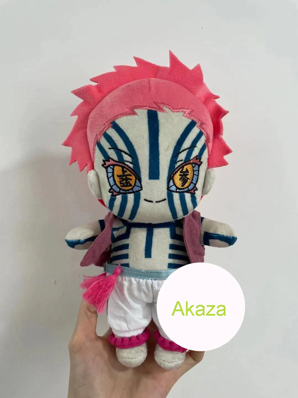 Anime Demon Slayer and Kimetsu no Yaiba Akaza 20cm Cotton Plush Doll with Clothes Stuffed Lovely Collection Cosplay Xmas Gift