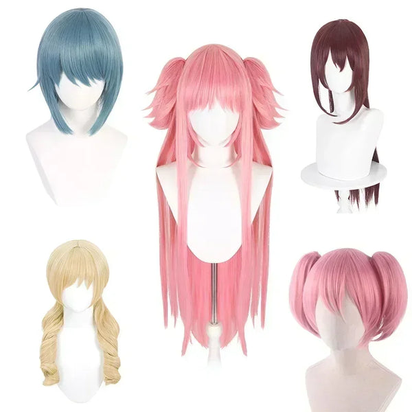 Anime Wigs Cos Tomoeoe Mamimi Akemimi Homurara Mikiki Sayakaka Sakura Kyoukoko Kanameme Madokaka Cosplay Wig Role Play Wigs