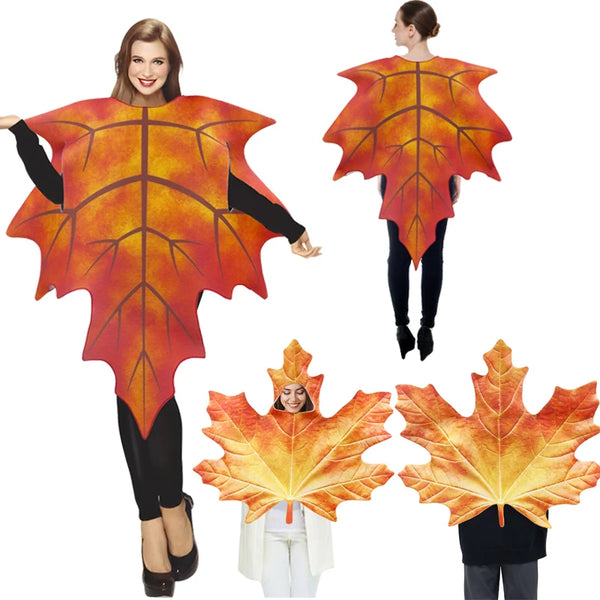 Carnival Party Funny Maple a leaf Costume Halloween Costume For Adult Christmas Family Fancy Dress Stage Spongee Performance