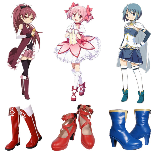 Anime Puellala Magigi Madokaka Magica Kanameme Madokaka Mikiki Sayakaka Sakura Kyokoko Cosplay Shoes Halloween Role Play Comic Con Boots Women
