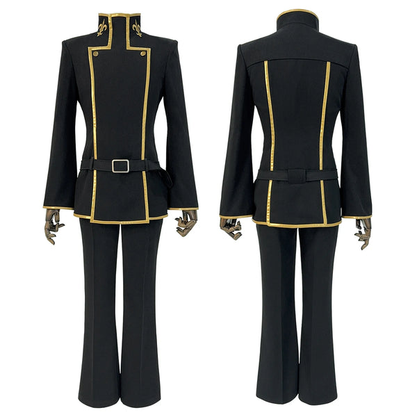 Anime Lelouchch Lamperougege Cosplay Costume Black Jacket Pants Belt Halloween Christmas