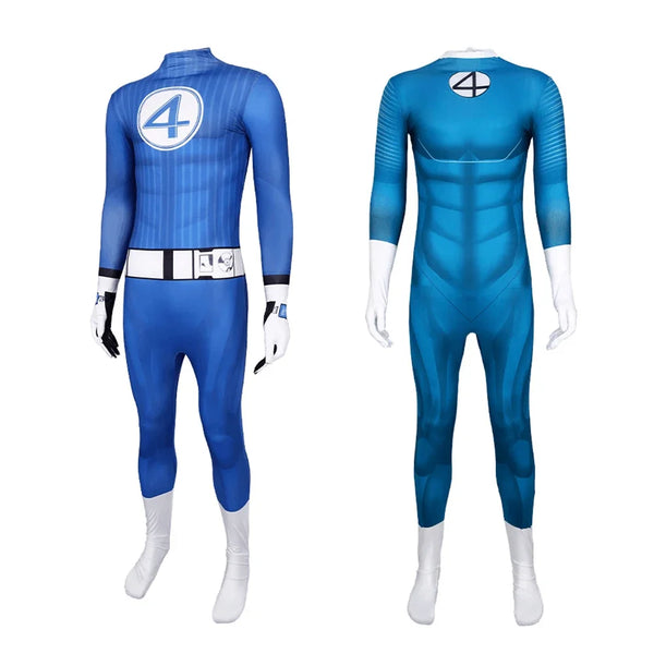 Fantastic Cosplay Four Costume for Man Boys Misterer Fantastic Jumpsuits Zentai Bodysuits Uniform Halloween Party Prop