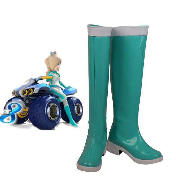 Kartrt Princess Rosalinana Cosplay Boots Green Shoes Custom Made Any Size Halloween Party Cosplay