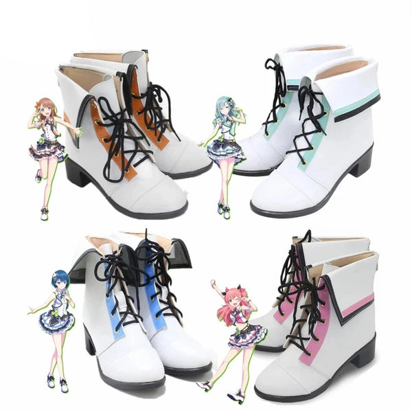 Project Cosplay Sekaiai More More Jump Hinomoriri Shizukuku Kiritanini Harukaka Momoioi Airiri Hanasatoto Minoriri Custom Cosplay Shoes Boots