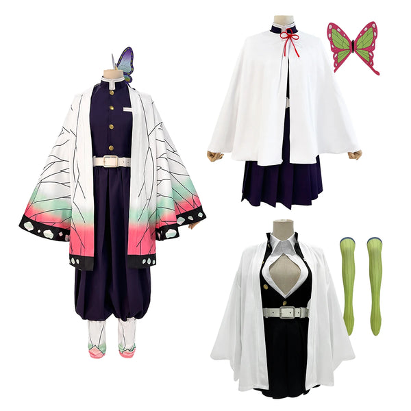 Anime Cosplay Costume Kochouou Shinobubu Tsuyuriri Kanawowo Kanrojiji Mitsuriri Haoriri Embroidery Top Pants Skirt Halloween Christmas