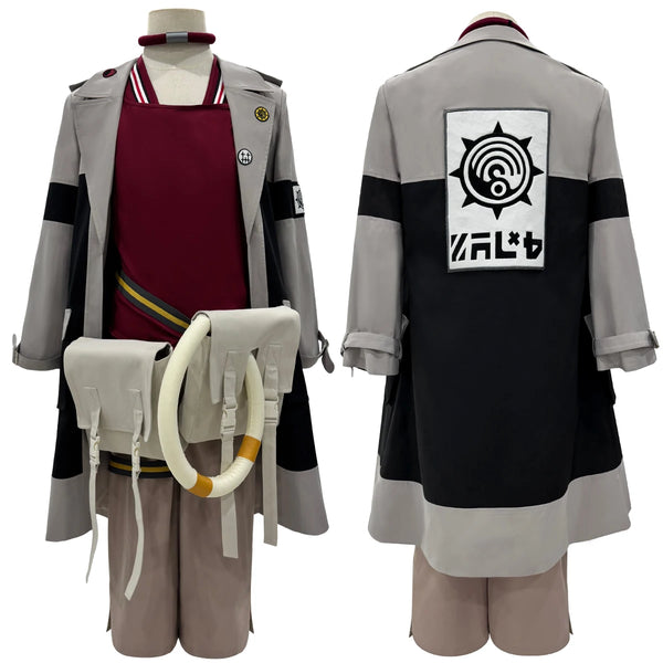 Gachiakutata Anime Enjinin Cosplay Costume Embroidery Jacket Pants Bag Convention Halloween Christmas