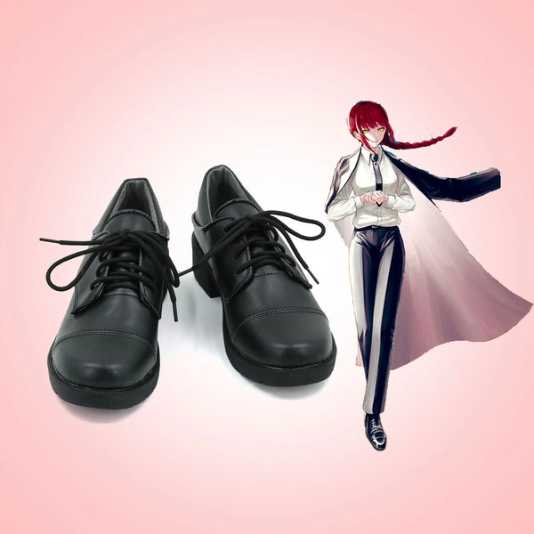 Anime Chainsawaw Shoes Man Cosplay Makimama Boots Hallowmas Carnival Party Prop Stage Black Shoes