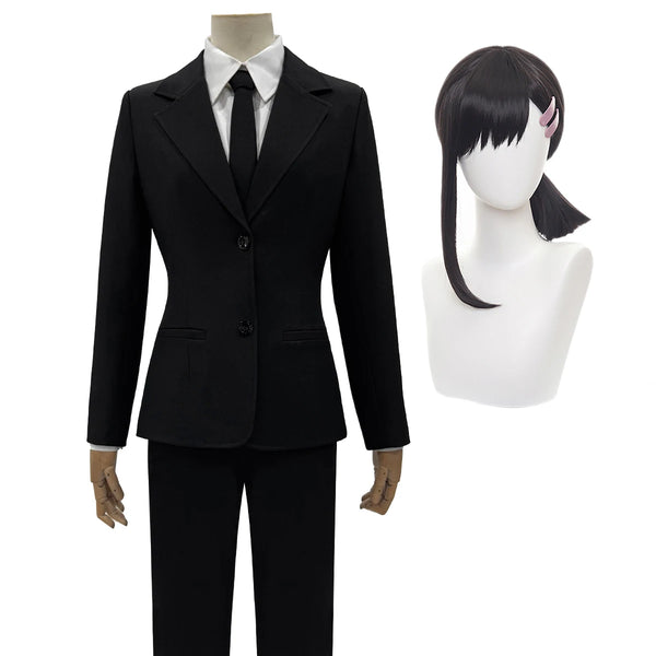 Chainsawaw Anime Higashiyamama Kobenini Himenono Cosplay Costume Wig Halloween Christmas Convention Black Suit Shirt Pants Daily