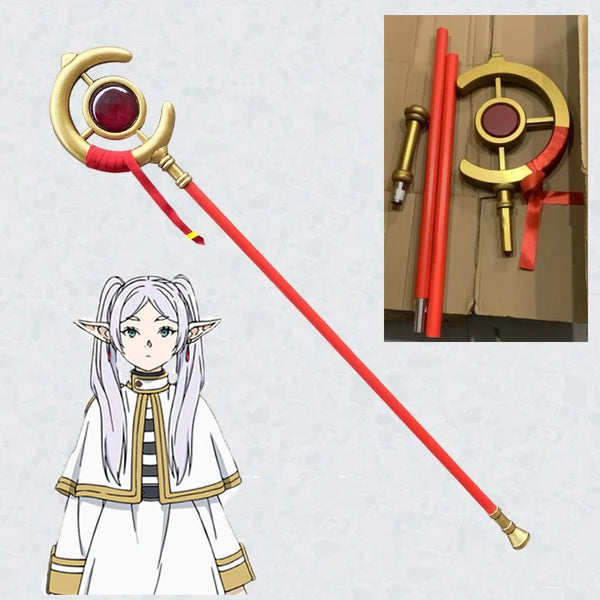 Anime Frierenen Beyond a Journey's Frierenen Cosplay Walking a Stick Cosplay Frierenen Cosplay Prop Wig