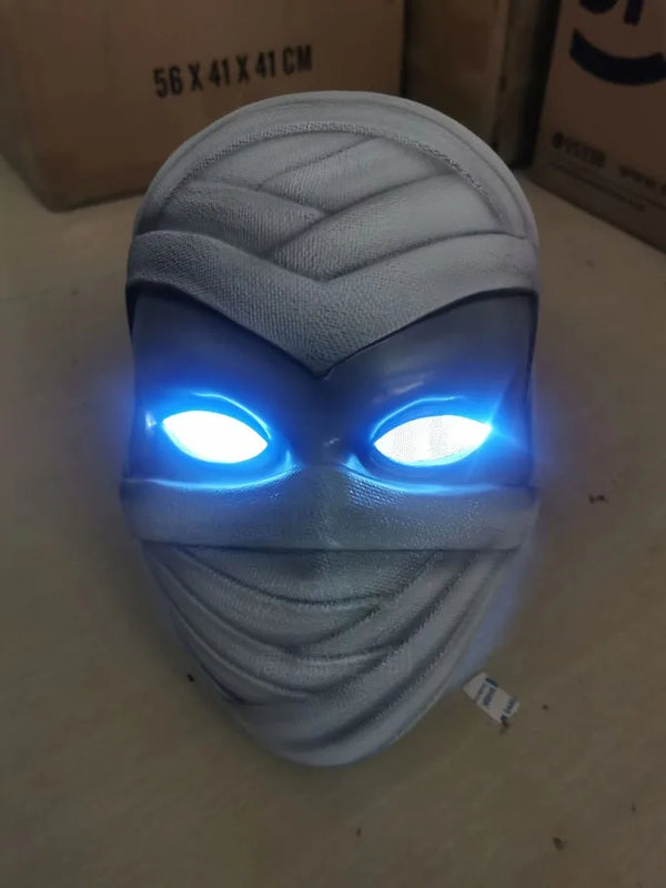 Anime Moon Knight Cosplay Mask Props Resin White-gray Cool Cosplay Props Collection Gift Halloween For Adult Luminous mask
