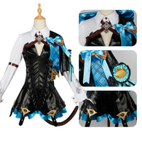 Anime Game Genshin Impact Lynette cosplay Wig Full Set costume magician Carnival Uniform clothes Halloween Women Dress