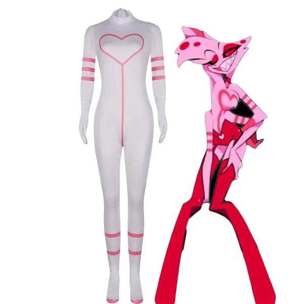 Anime Angel Cosplay Dust Pink Jumpsuit Bodysuit Outfits Halloween Carnival Suit  Costume