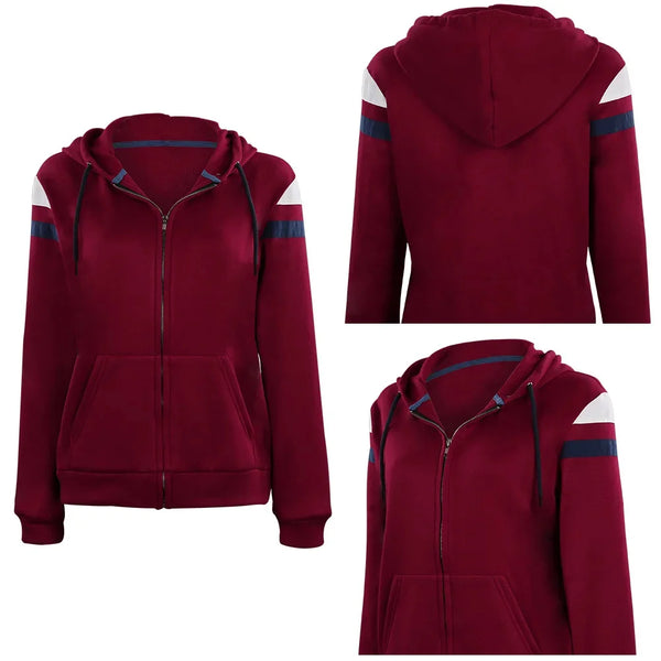 Scarlets Hoodies Cos Witch Cosplay Red Zip Up Jacket Coat Top for Women Girl Halloween Carnival Suit
