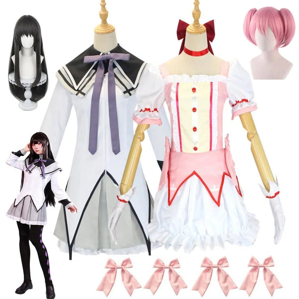 Anime Magical Girl Puella Magi Madoka Magica Homura Akemi Kaname Madoka Cosplay Costume Fighting Uniforms for Mahou Shoujo