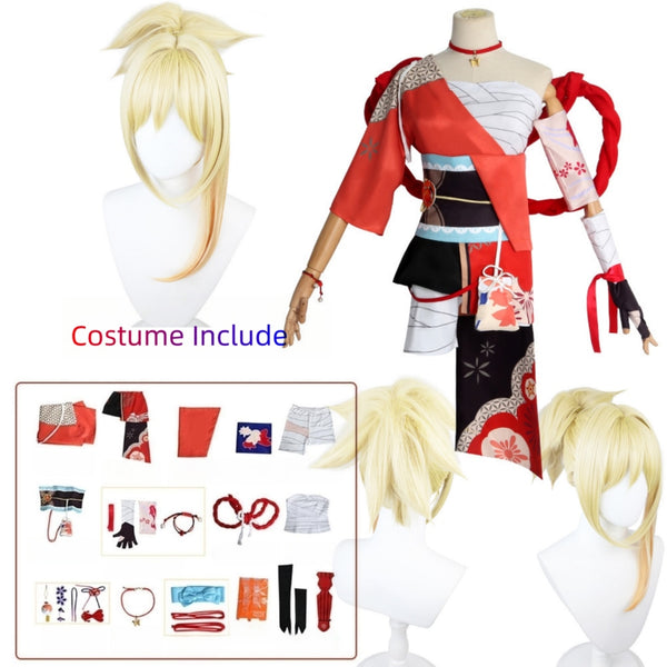 Anime Genshin Impact Cosplay Costume Yoimiya Halloween For Woman Carnival Clothes