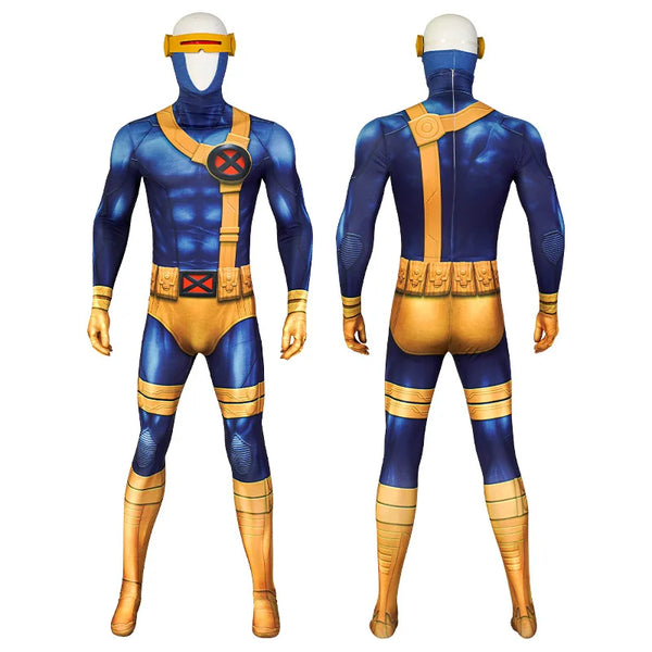 Cyclopop Cosplay Costume 3D Print Bodysuit with Mask Glasses Heroes Catcherer Muscle Shades X oh men Zentai Suit Halloween Outfit Adult