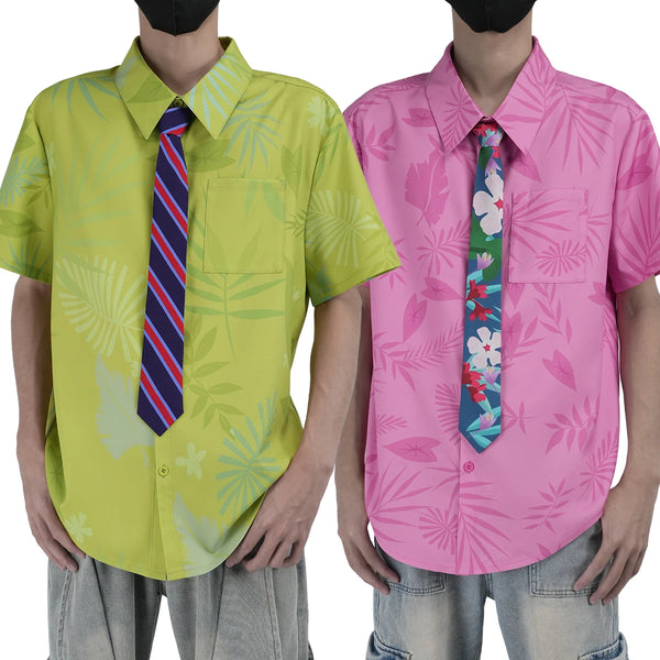 Zoo Cosplay Movie Nickck Wildede Costume Pink Green Shirt Tie Halloween Christmas Animation Convention Unisex Adult Daily