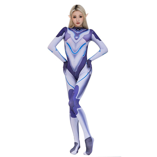 Movie Super Soldierer Cosplay Costume Women's Sexy Halloween Jumpuit Bodysuit Open Crotch Erotic Lingerie Bodysuits