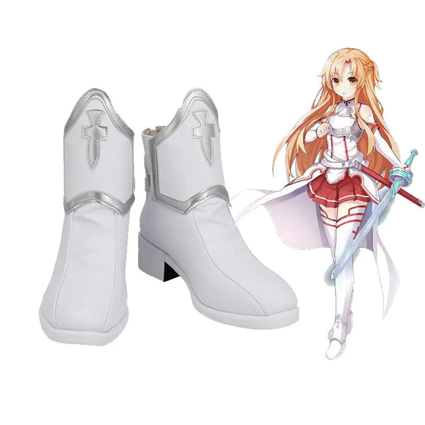 Sword Art Online SAO Yuuki Asuna Anime Customize Cosplay Shoes Boots