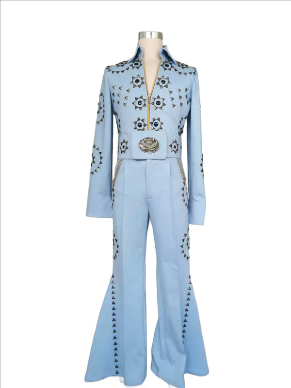 Elvis Presley Costume Diamond Rock Singer Cosplay Ballroom Dance Performance Party Costume