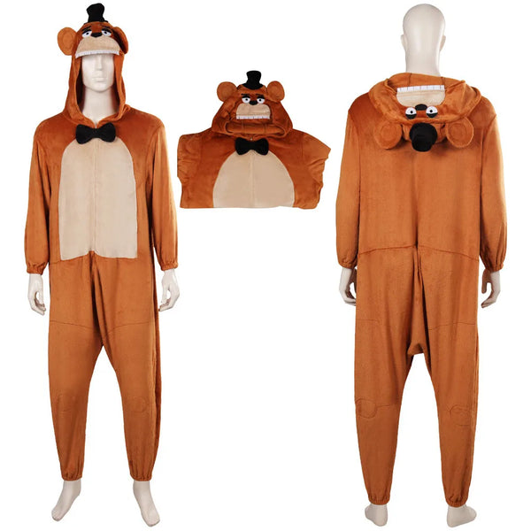 Funny Cos Bear Freddydy Cosplay Costume Outfits Fantasy Sleepwear Halloween Carnival Suit Accessories For Unisex Roleplay