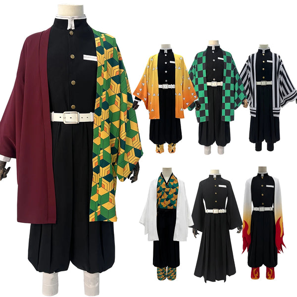 Anime Cosplay Costume Tomiokaka Giyuuyuu Kamadodo Tanjirouou Iguroro Obanaiai Tokitouou Muichirouou Haoriri Embroidery Top Pants Halloween
