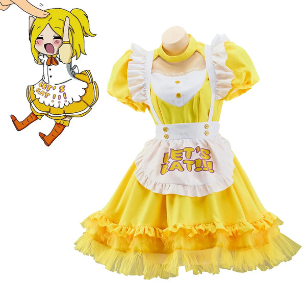 Game Nights Dress Chicaca Cosplay Chicken Costume Yellow Maid Dress With Apron Set Halloween Carnival Outfits For Women