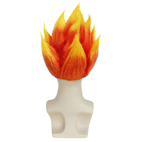 Anime Angerer Flame Wig for Men, Orange Spiky Wig, Short Fire Cosplay, Synthetic Wig, Outfit for Halloween Party Wig