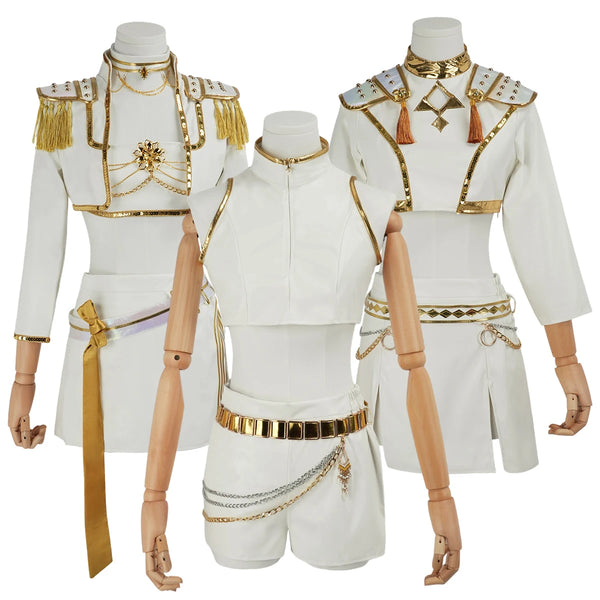 Anime Rumii Zoeyyeyy Miraa White Stage Cosplay Costume Jacket Shorts Skirt Halloween Christmas Gift