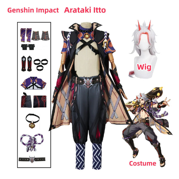 Arataki Cosplay Itto Game Cosplay Costume Uniform Anime Halloween Carnival Party Clothes