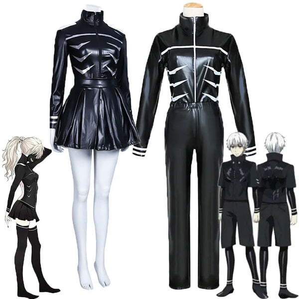 Tokyo and Ghoul Ken Kaneki Cosplay Costume Touka Kirishima PU Leather Black Fight Uniform Dress Unisex Halloween Party Clothes