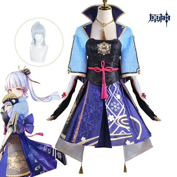 Game Genshin Impact Kamisato Ayaka Cosplay Costume Ayaka Outfit Fan Dress Wig Shoes Cosplay Anime for Role Play Outfit for Women