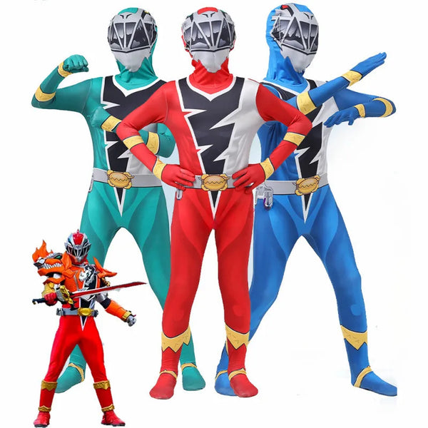 Anime Fancy Kids Ranger Kishiryu Sentai Ryusoulger Cosplay Costume Jumpsuit Halloween Party Cosplay Halloween Carnival Suit