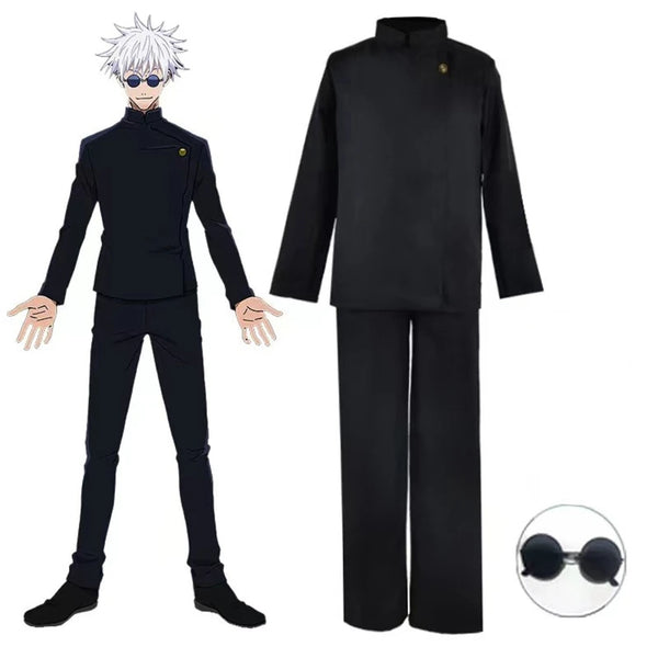 Anime Jujutsu k Kaisen Gojo S Satoru Cosplay Costume Glasses High School Uniform Wig Suit Halloween Costume Men Adult