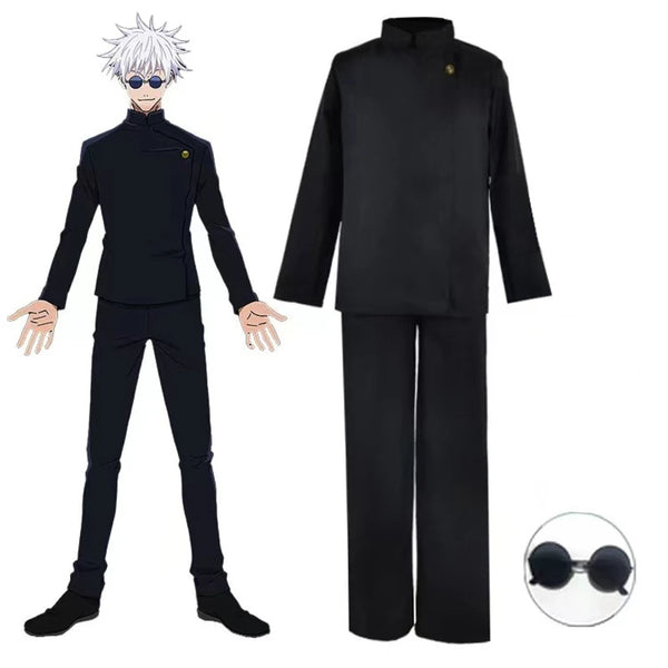 Anime Jujutsusu Kaisenen Gojojo Satoruru Cosplay Costume Glasses High School Uniform Wig Suit Halloween Costume Men Adult