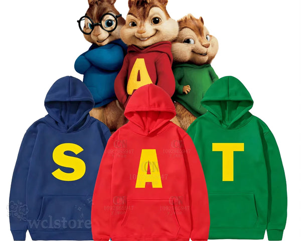 Alvinin and The Chipmunksks Fashion Unisex Casual Sportswear Kids' Hoody Alvinin Chipmunknk Christmas Cost Adult's Pullover Tops