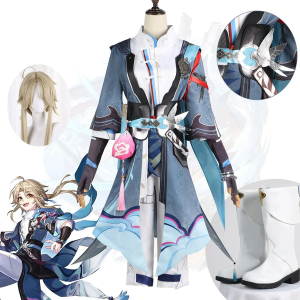 Yanqingqing Cosplay Wig Costume Game Honkaing Star Railing Costumes Swords man Kendoes Uniform Cloak Wig Halloween Carnival Paerts Costume