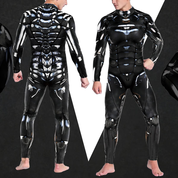 Robot Cyberpunk Steampunk Future Technology Bodysuits Cosplay Costumes Front Zipper Zentai Elastic Jumpsuits