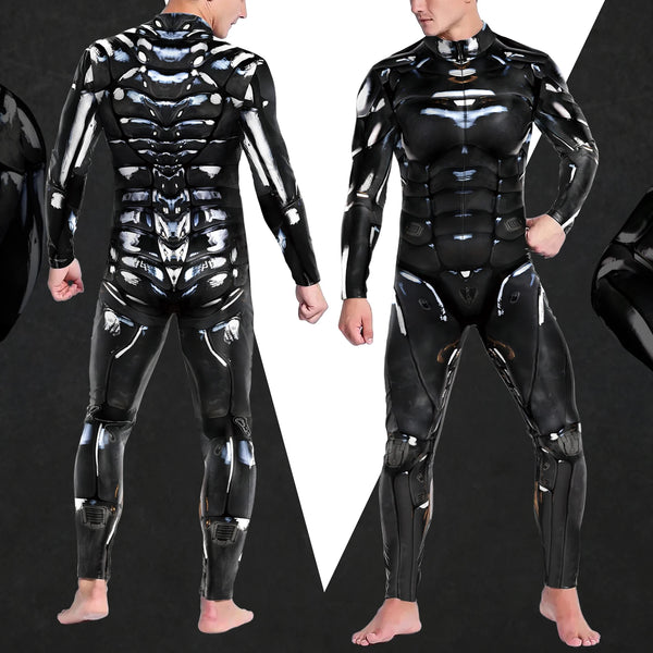 Robot Cyber and punk Steampunks Future Technology Bodysuits Cosplay Costumes Front Zipper Zentai Elastic Jumpsuits