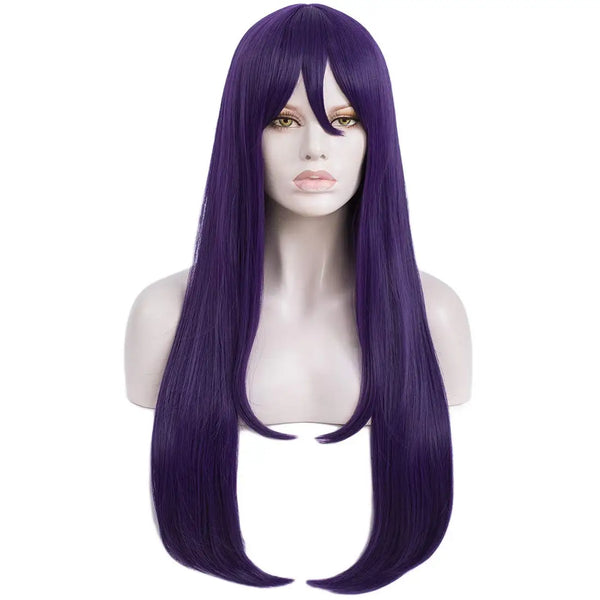 Long Straight Purple Girls Cosplay Wig with Bang Cosplay Wig High Temperature Fiber Hair Wigs Costume Party