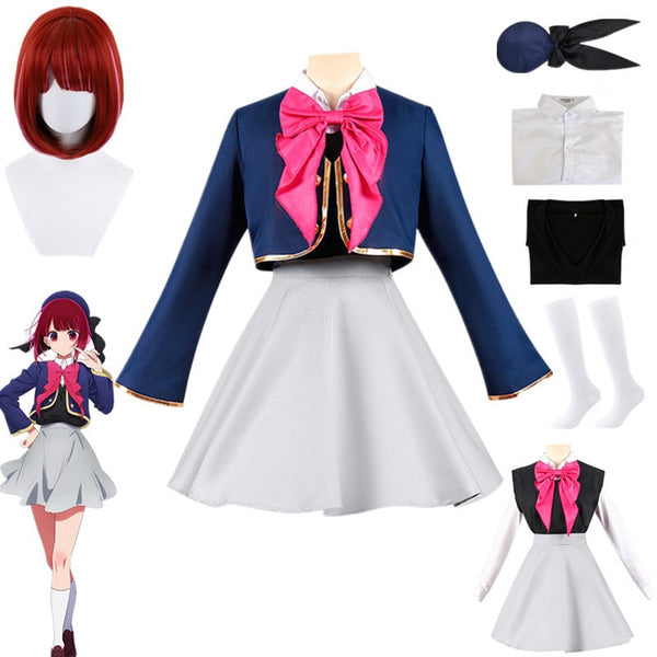 Anime Oshihi no Ko Arimama Kanana Cosplay Costume Coat Shirt Skirt Hat Tie JKUniform Dress Halloween Carnival Party Clothes