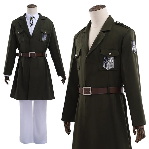 Anime Cosplay Costume Levivi Hanjiji Zoeoe Mikasasa Ackermanan Arminin Army Uniform Embroidery Coat Pants Shirt Halloween Christmas