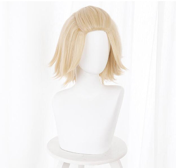 Anime Revengersrs Sanono Tokyos Manjiroro Cosplay Wig Mikeyey Light Blonde Short Hair Heat-Resistant High Temperature Wire