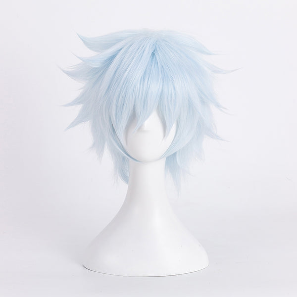 BORUTO/NEXT GENERATIONS Mitsuki Cosplay Wig Short Light Blue Heat Resistant Synthetic Hair Wig + Wig Cap