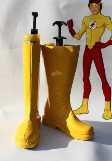 Young Kid Justice Flash Wally West cosplay Shoes Boots