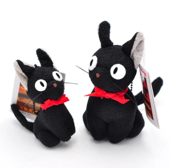 Studio Ghibli Hayao Miyazaki Kiki's Delivery Service Black JiJi Plush Toy Cute Mini Black Cat Kiki Stuffed Toy Keychain Pendant Prop