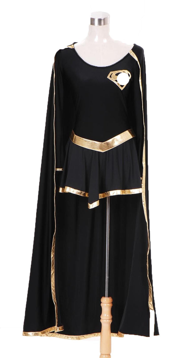 Superhero Super a Girl Cosplay Costume Dress Black