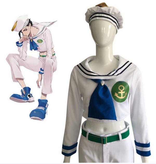 Higashikata Jotaro Josuke Cosplay Anime JoJo s Bizarre Cosplay Adventure Costume Top Pants Hat Set