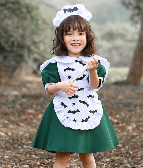 Halloween Dress for Kid Girls Toddlers bat Witch Print Tutu Princess Dresses